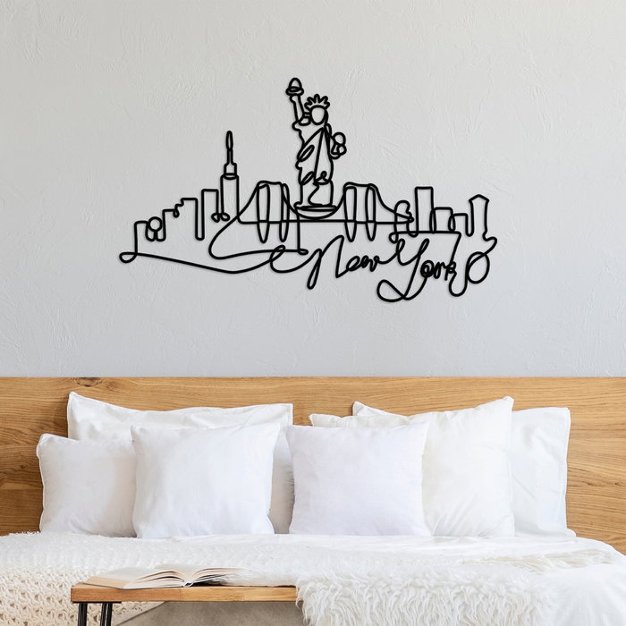Wallity Newyork Escultura de Pared de Metal Negra Wallity Newyork Escultura de Pared de Metal Negra